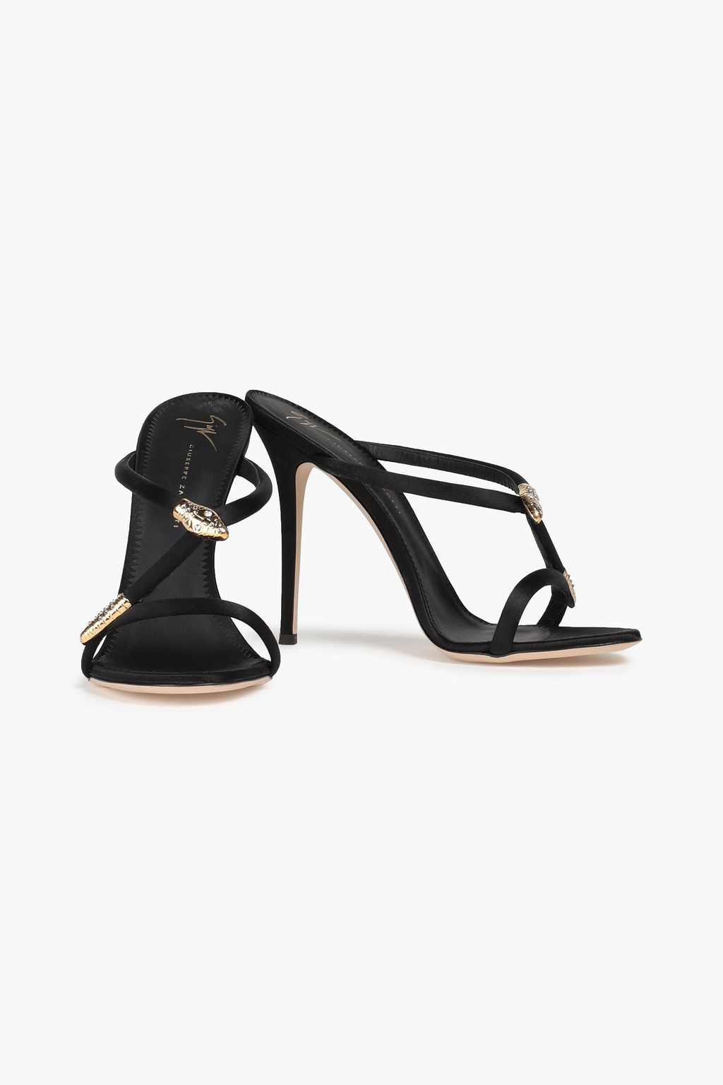 GIUSEPPE ZANOTTI Embellished satin sandals