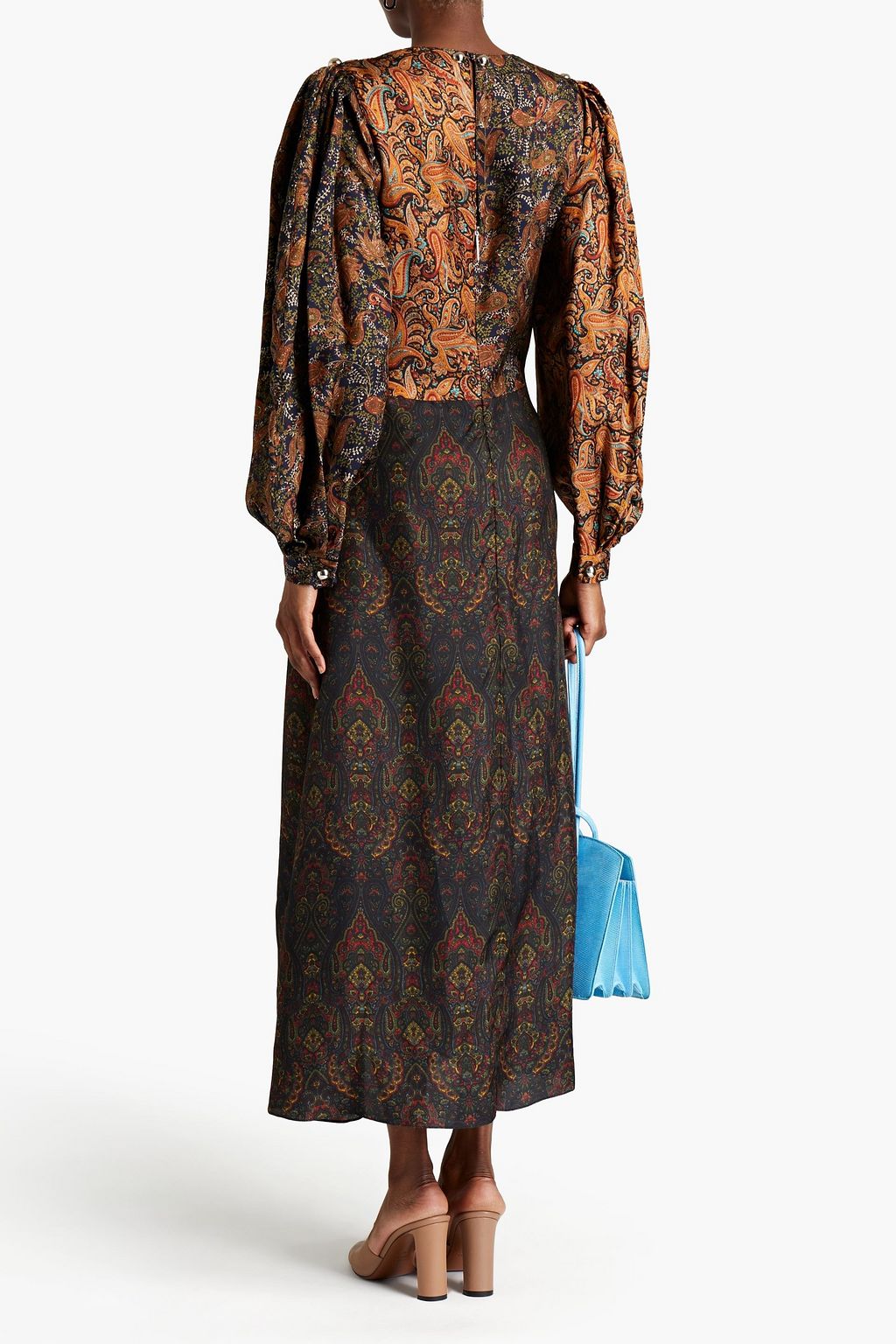 CHRISTOPHER KANE Cutout paisley-print satin-twill midi dress