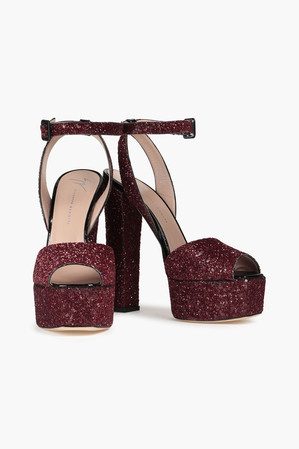 Giuseppe Zanotti Croc-effect Leather Platform Sandals In Burgundy