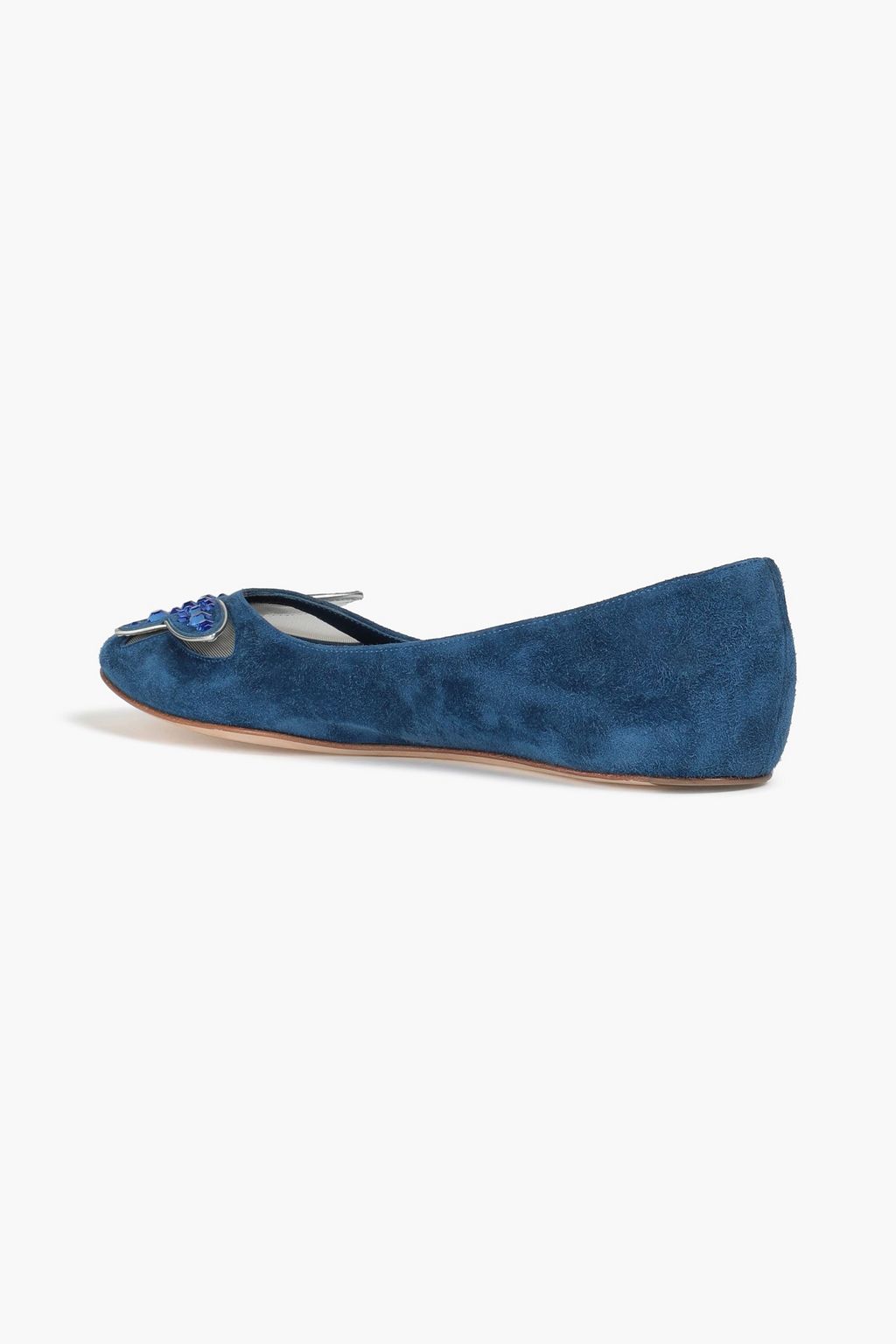 CASADEI Embellished suede ballet flats