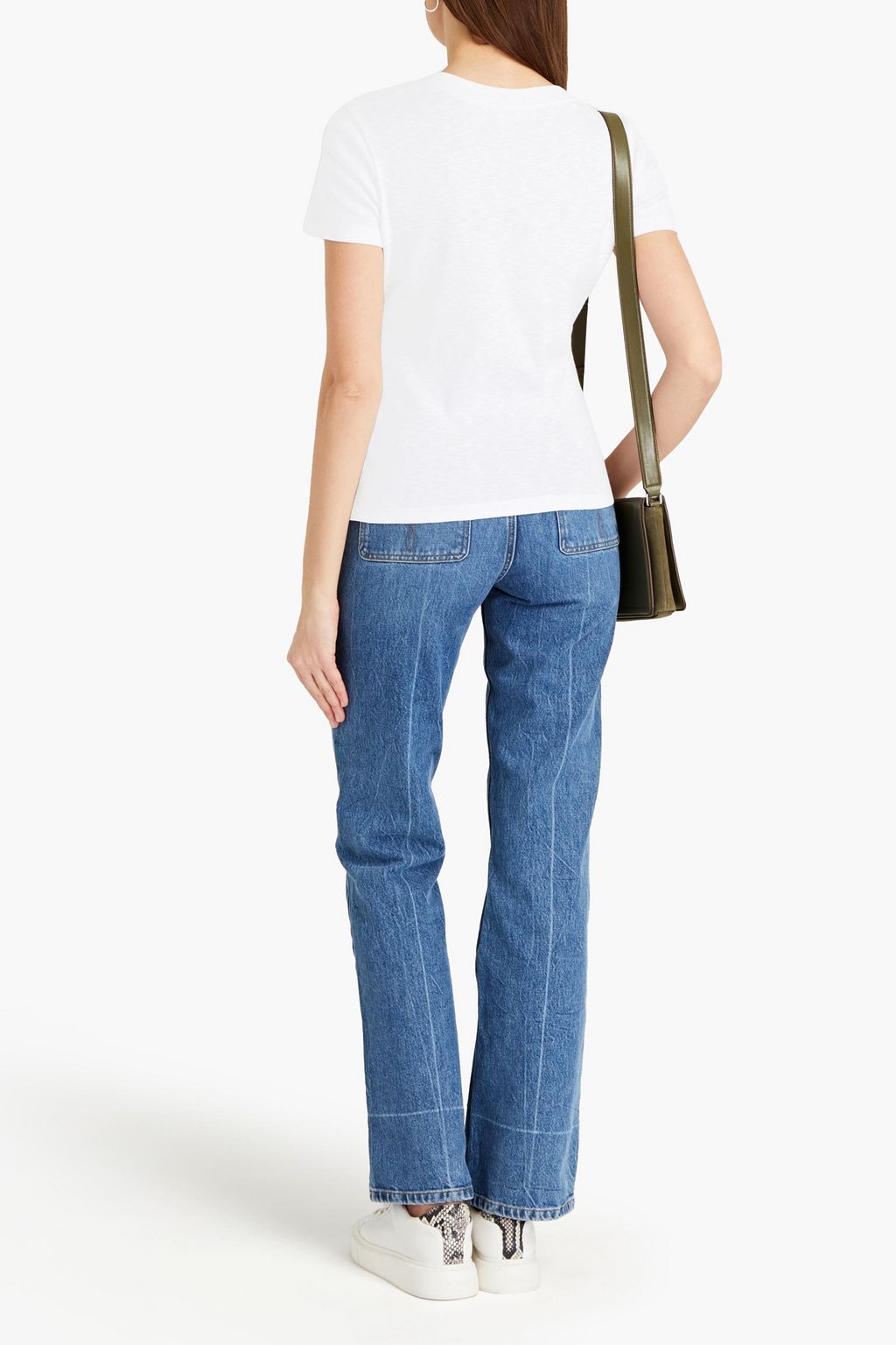 CLAUDIE PIERLOT Flocked slub cotton-jersey T-shirt