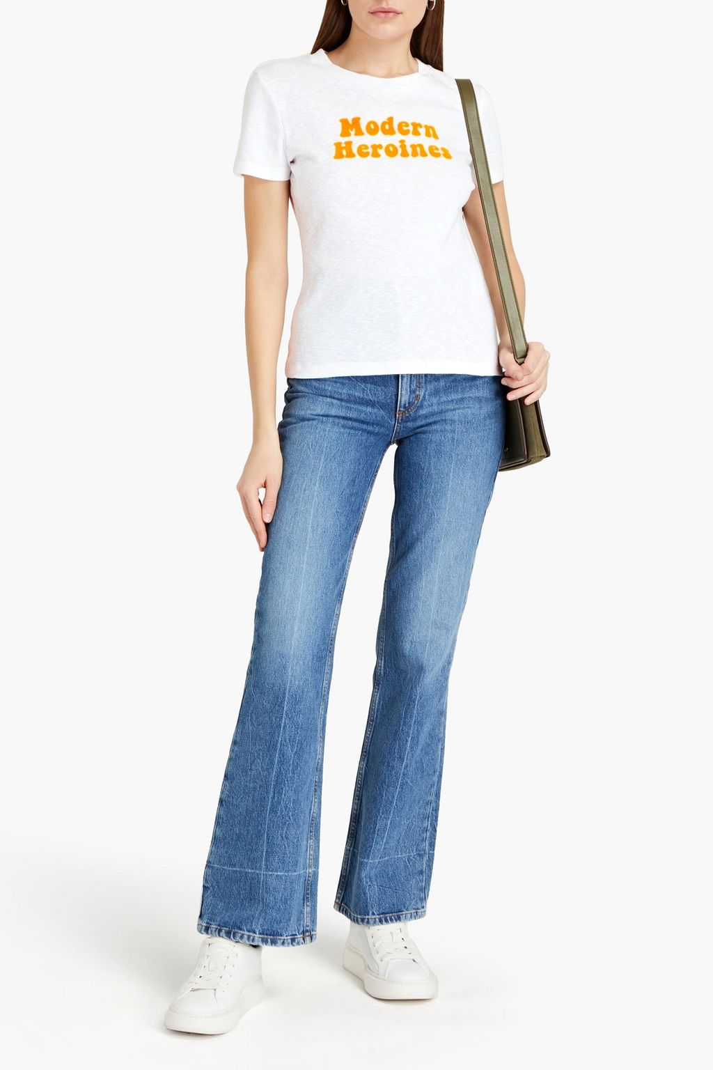 CLAUDIE PIERLOT Flocked slub cotton-jersey T-shirt