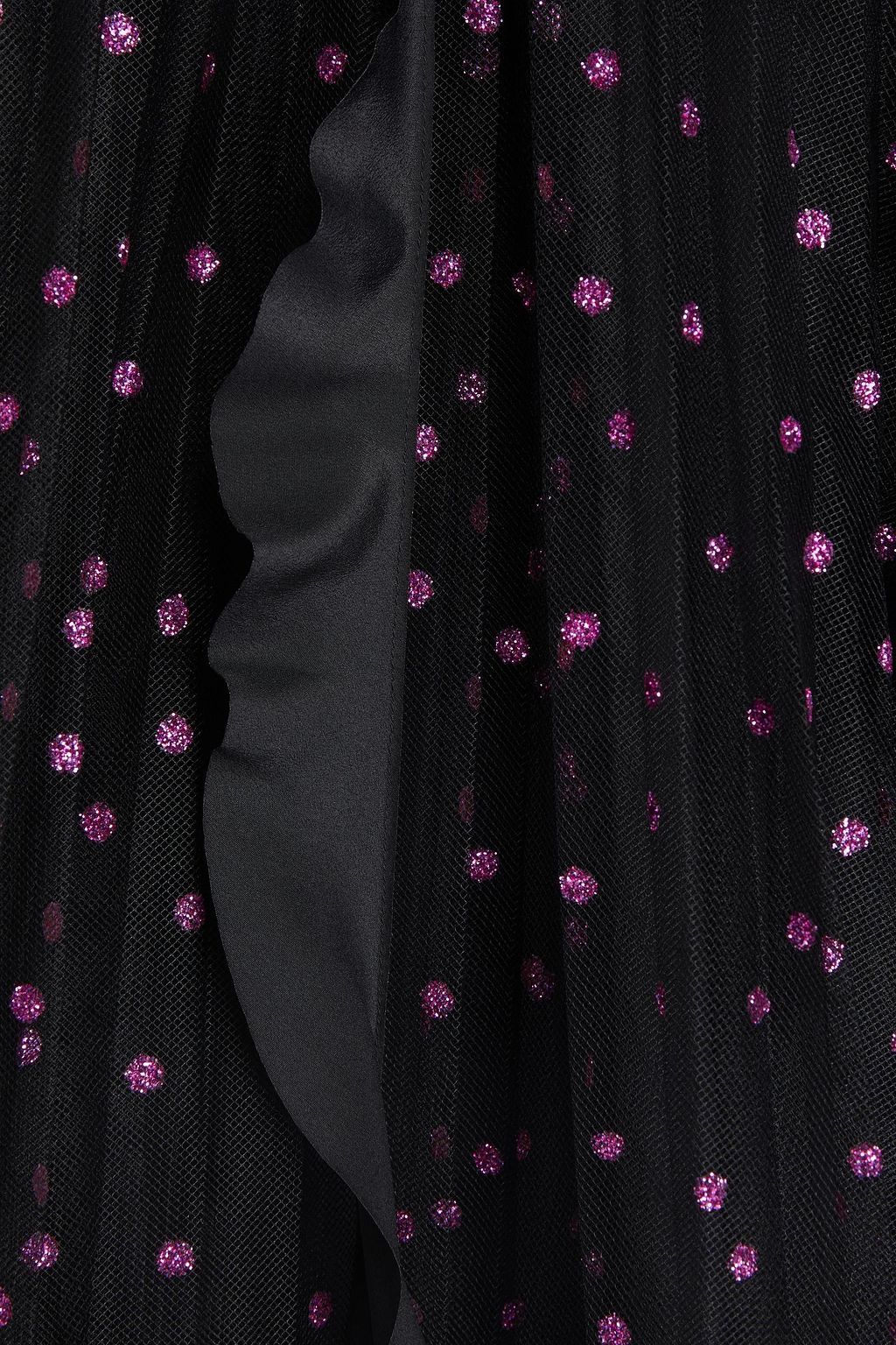 REDVALENTINO Pleated glittered tulle mini dress