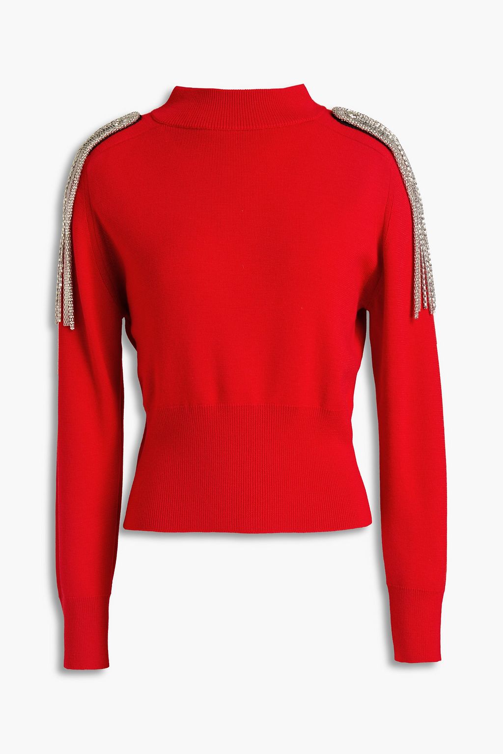 Red Embellished wool sweater 