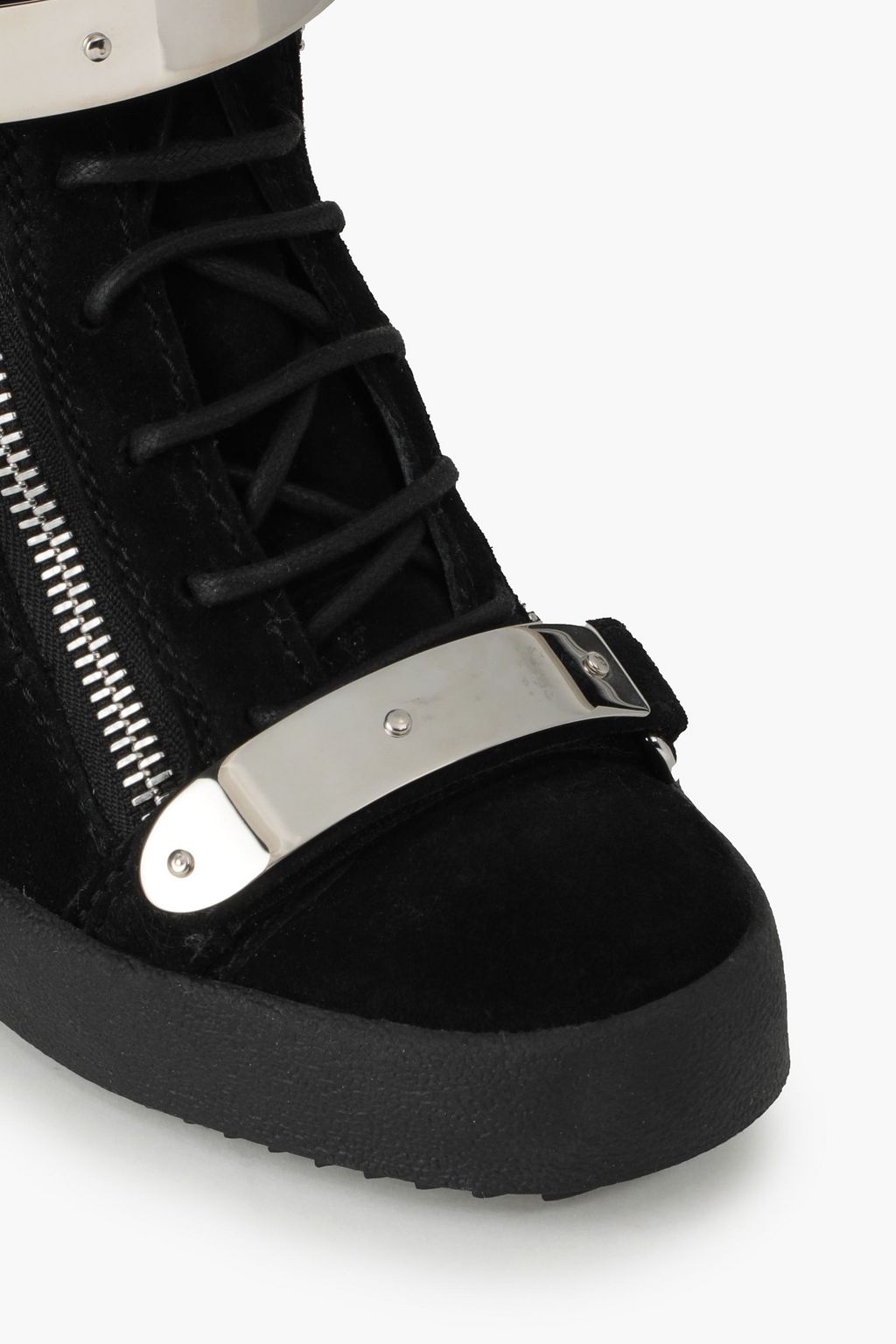 GIUSEPPE ZANOTTI Suede wedge high-top sneakers