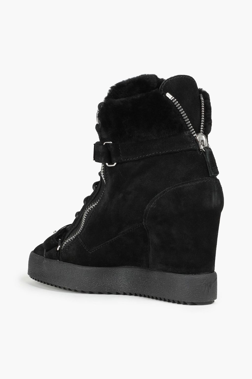 GIUSEPPE ZANOTTI Suede wedge high-top sneakers
