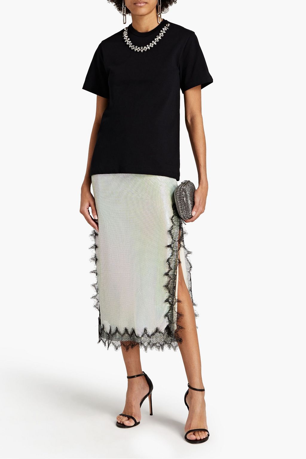CHRISTOPHER KANE Embellished cotton-jersey T-shirt