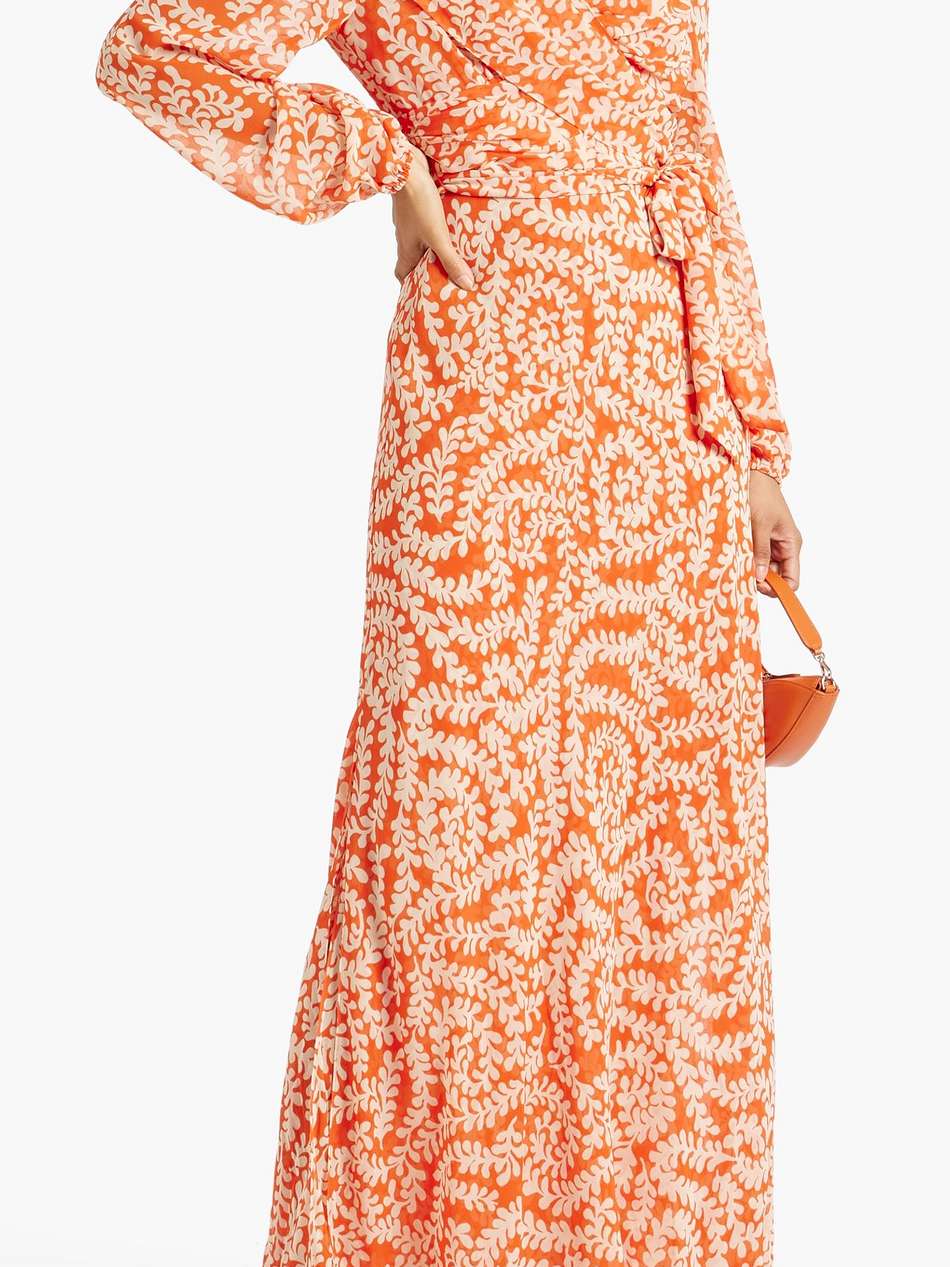 alaric wrap-effect printed georgette maxi dress
