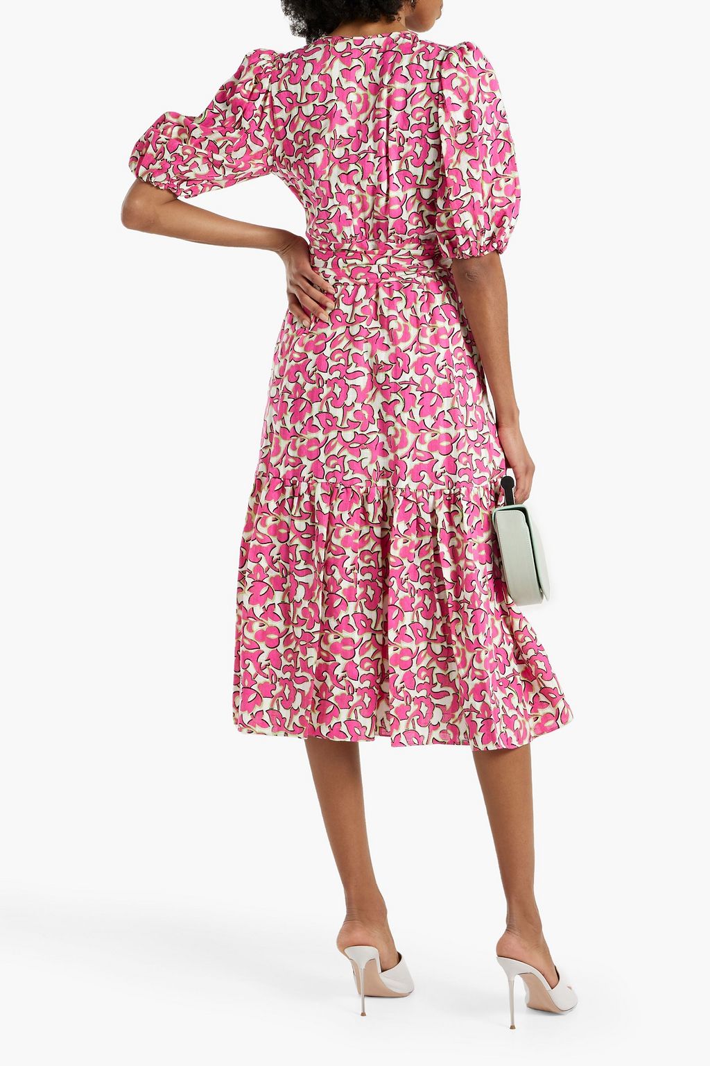DIANE VON FURSTENBERG Elektra printed cotton-jacquard midi wrap dress