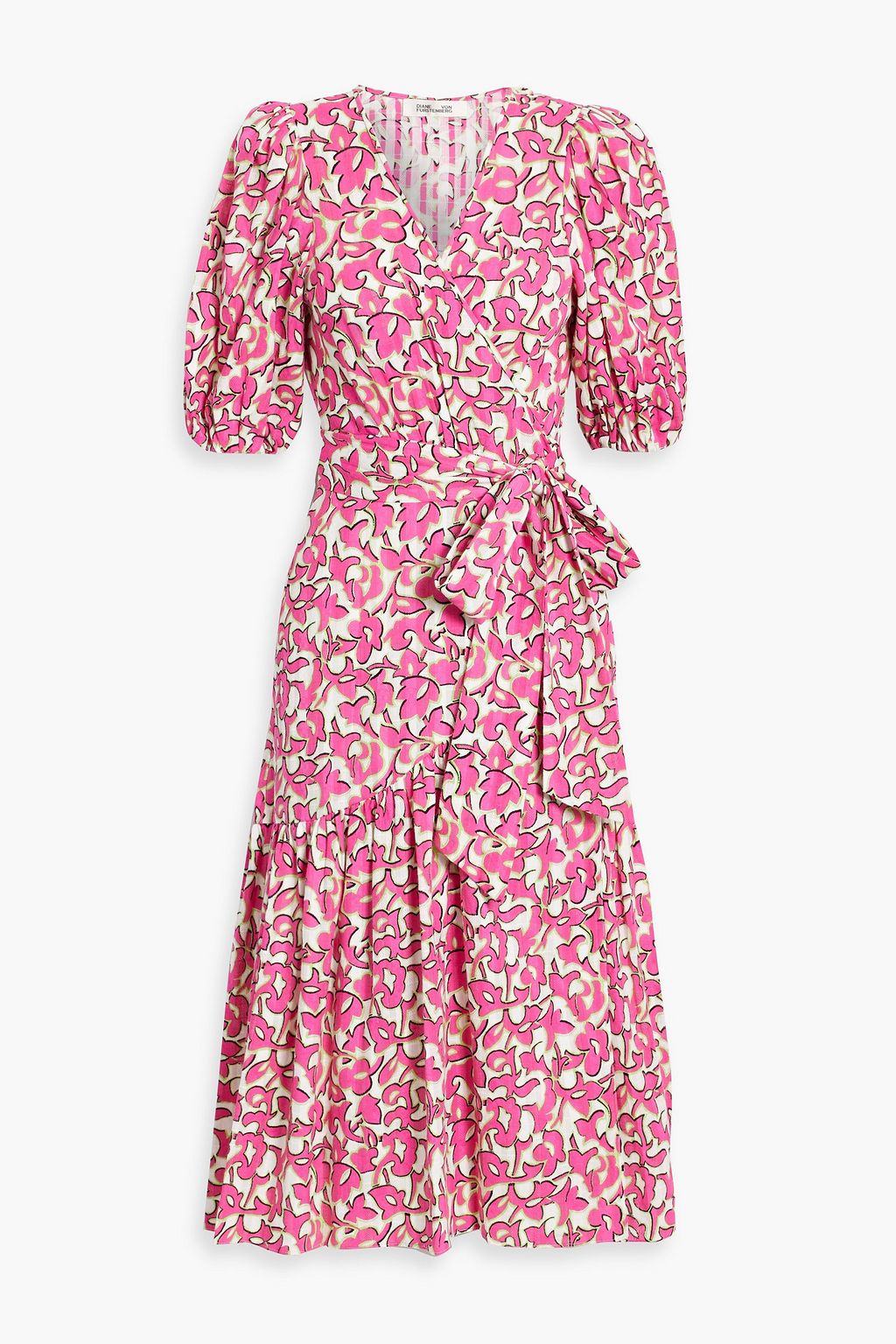 DIANE VON FURSTENBERG Elektra printed cotton-jacquard midi wrap dress ...