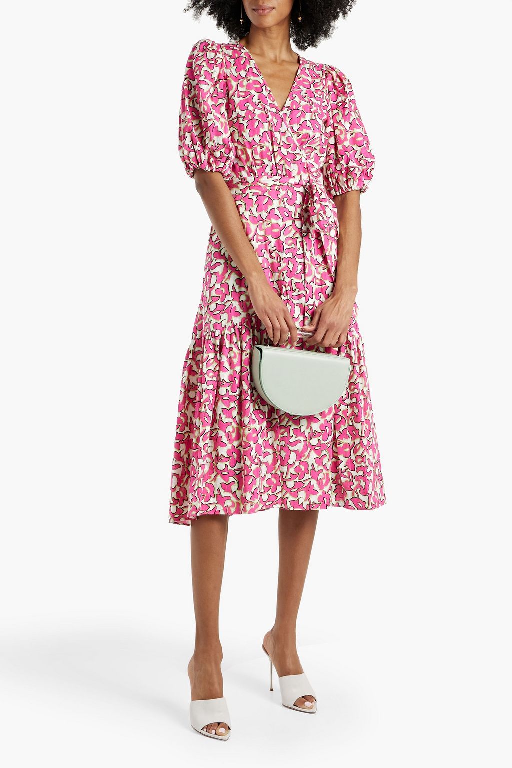 DIANE VON FURSTENBERG Elektra printed cotton-jacquard midi wrap dress