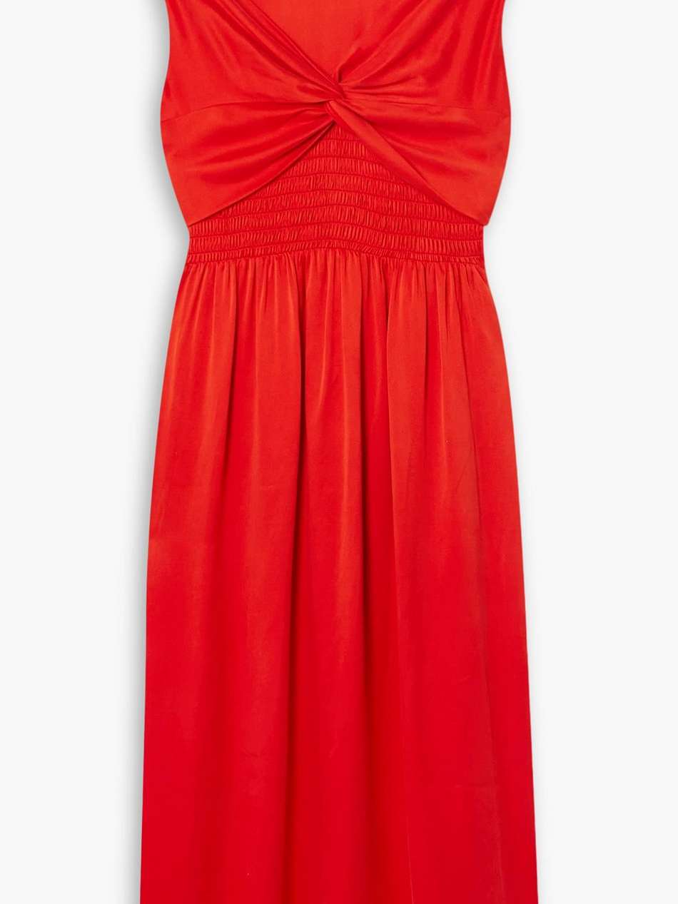 mahaney twist-front silk midi dress