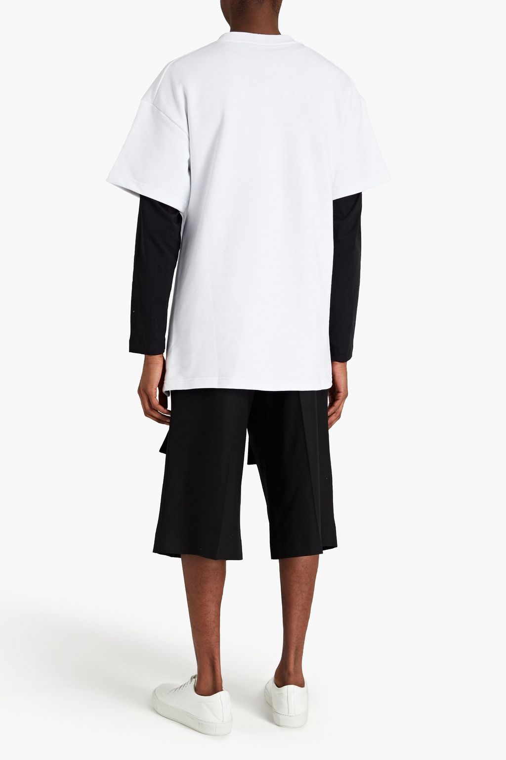 HELMUT LANG Lace-up French cotton-terry T-shirt