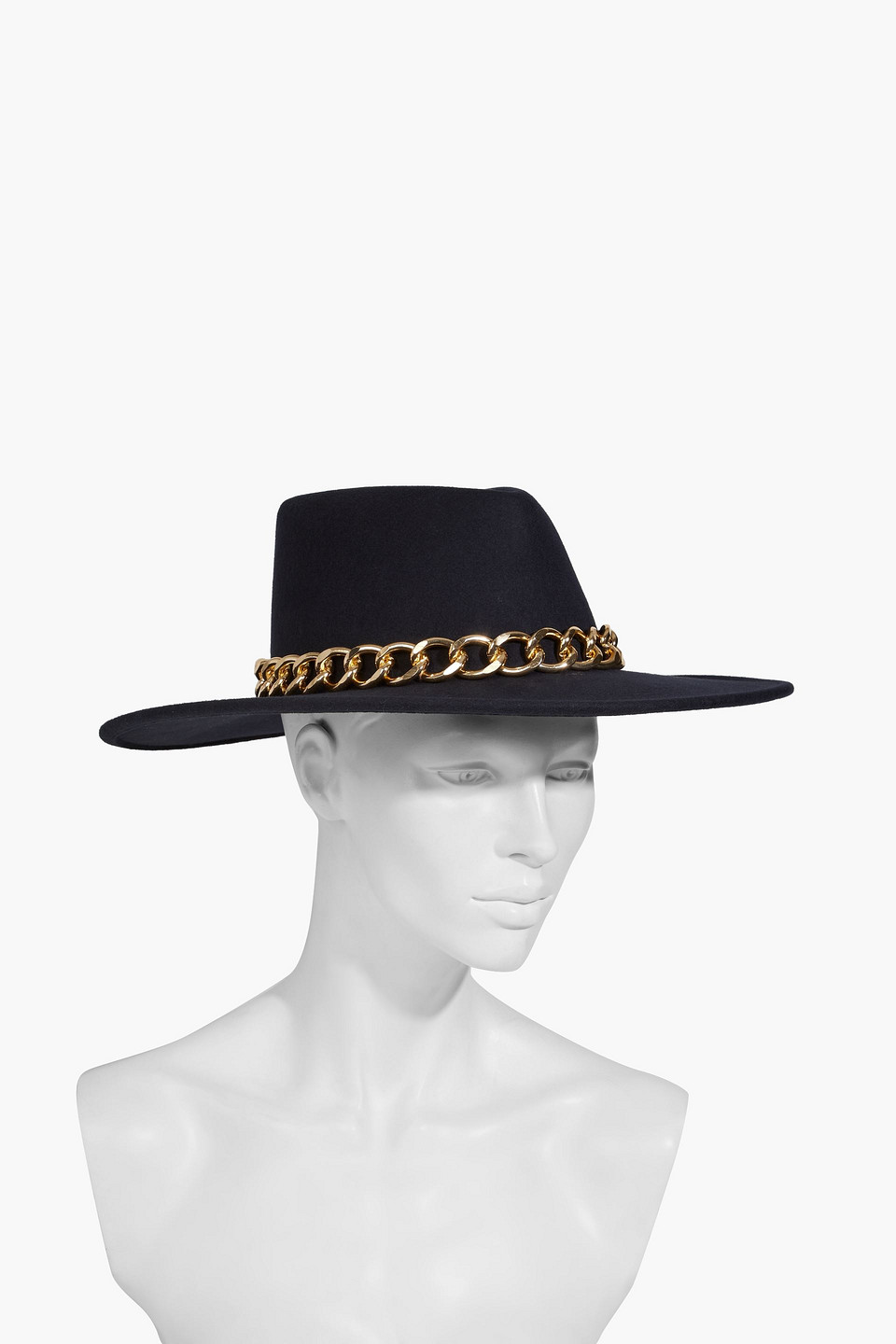 Eugenia Kim Harlowe Chain-embellished Wool-felt Fedora In Midnight Blue