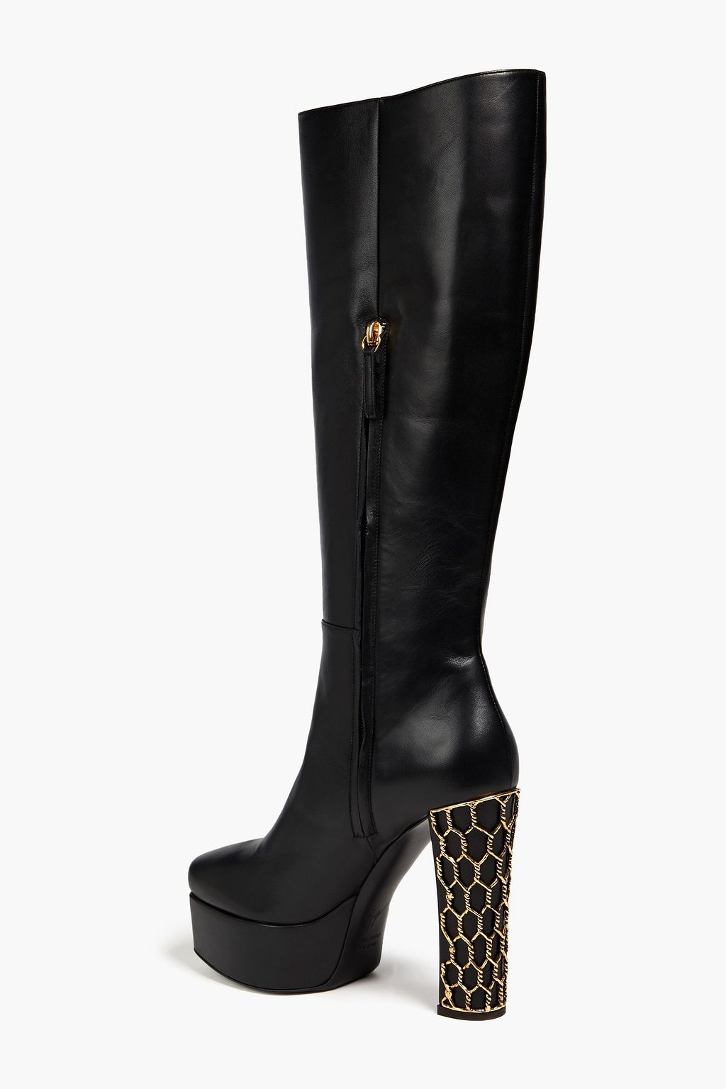 GIUSEPPE ZANOTTI Leather platform knee boots