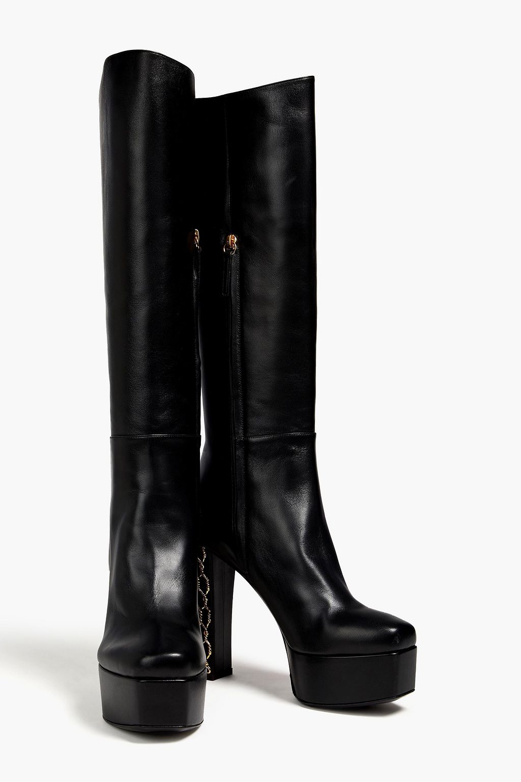 GIUSEPPE ZANOTTI Leather platform knee boots