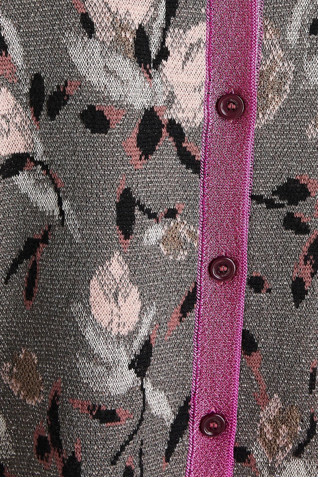 MISSONI Metallic jacquard-knit wool-blend cardigan