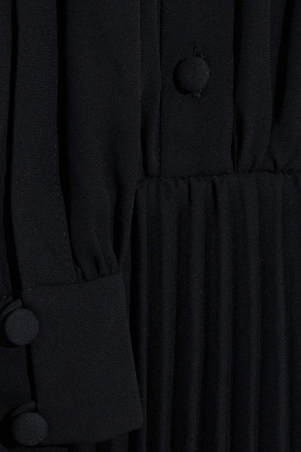 MIKAEL AGHAL Pussy-bow pleated crepe midi dress