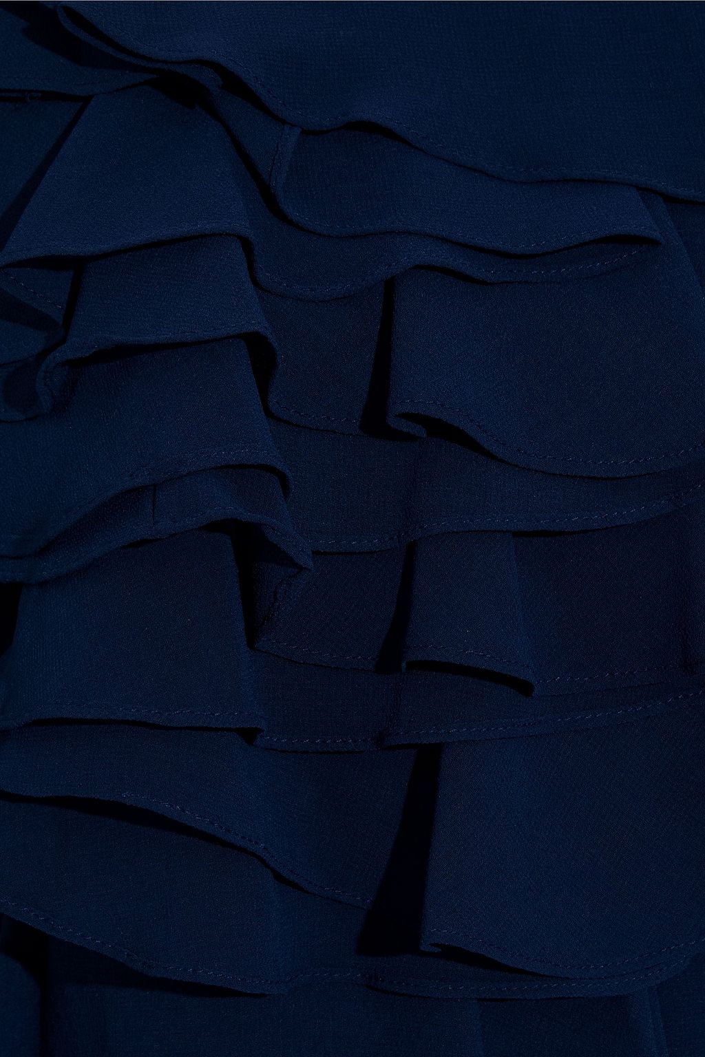 MIKAEL AGHAL Asymmetric ruffled chiffon midi dress