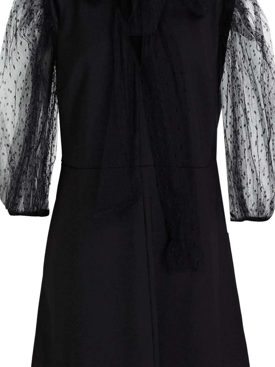 point d'esprit and stretch-crepe mini dress