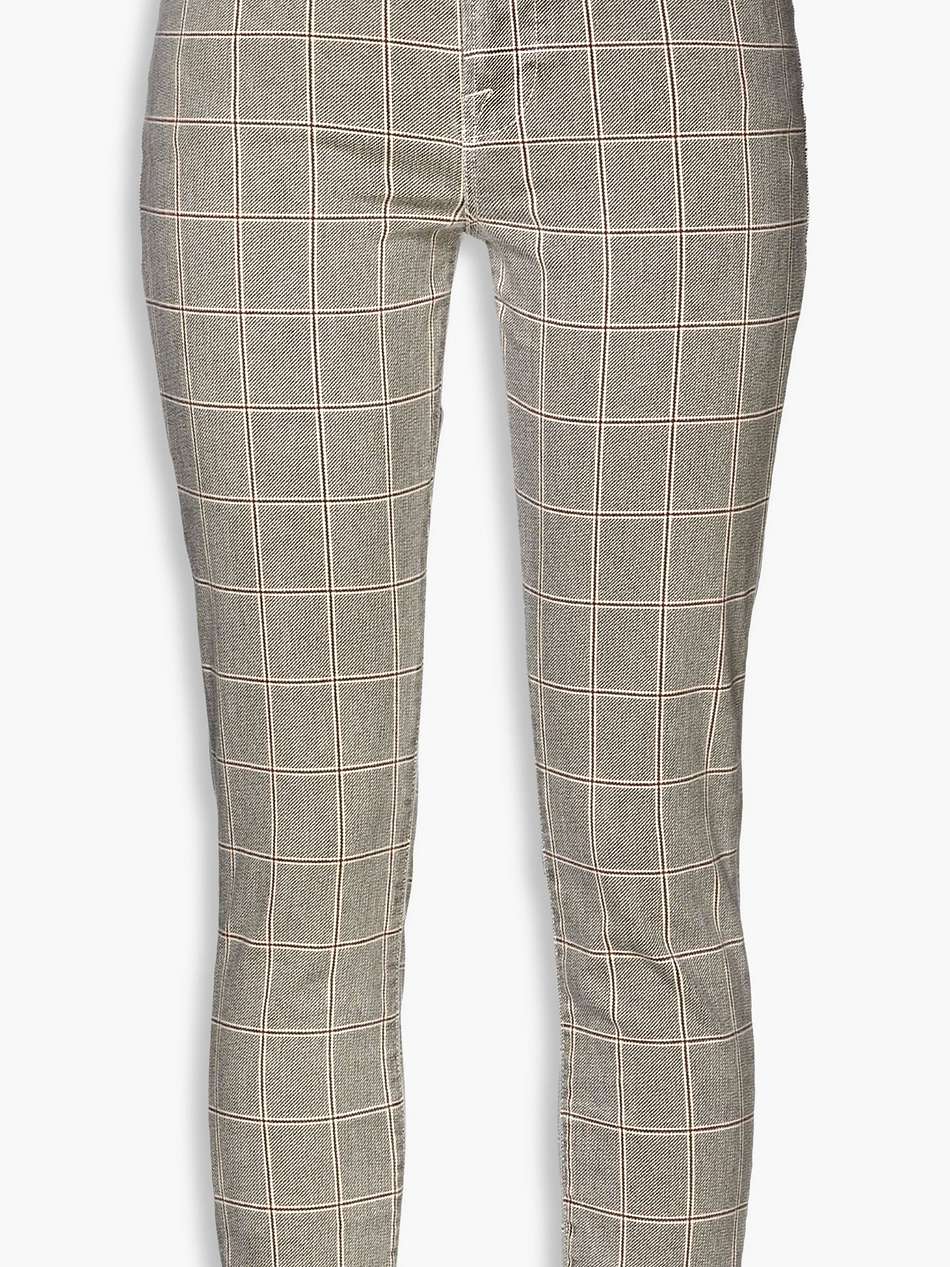 le high skinny checked cotton-blend twill skinny pants