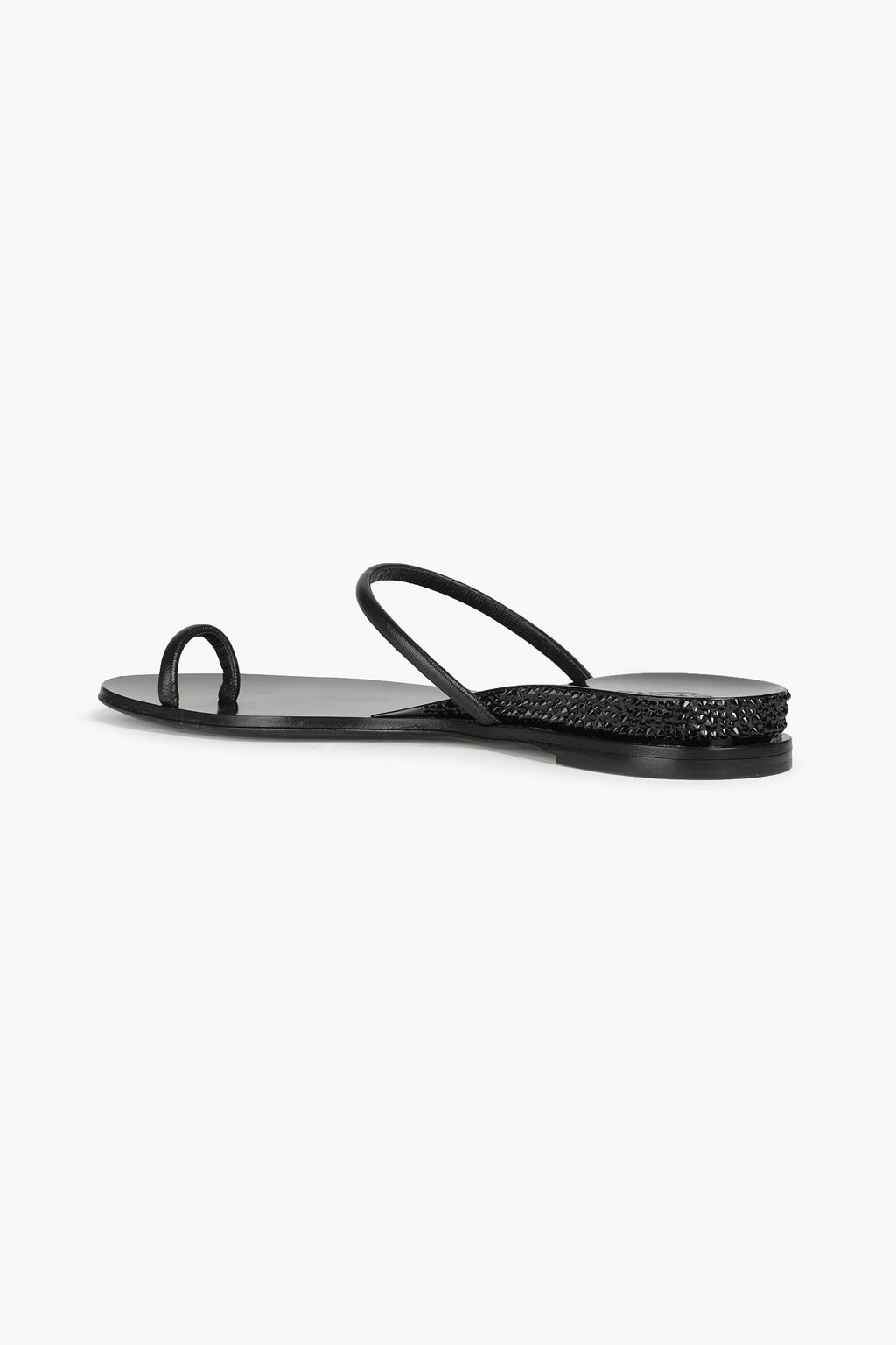 CASADEI Crystal-embellished leather sandals