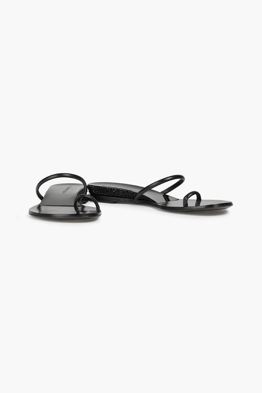 CASADEI Crystal-embellished leather sandals