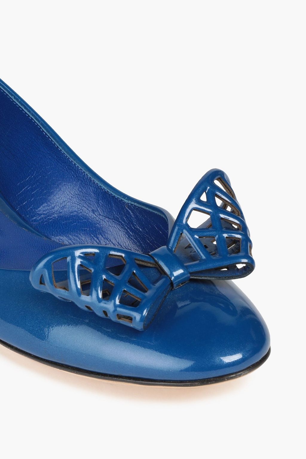CASADEI Bow-embellished patent-leather ballet flats
