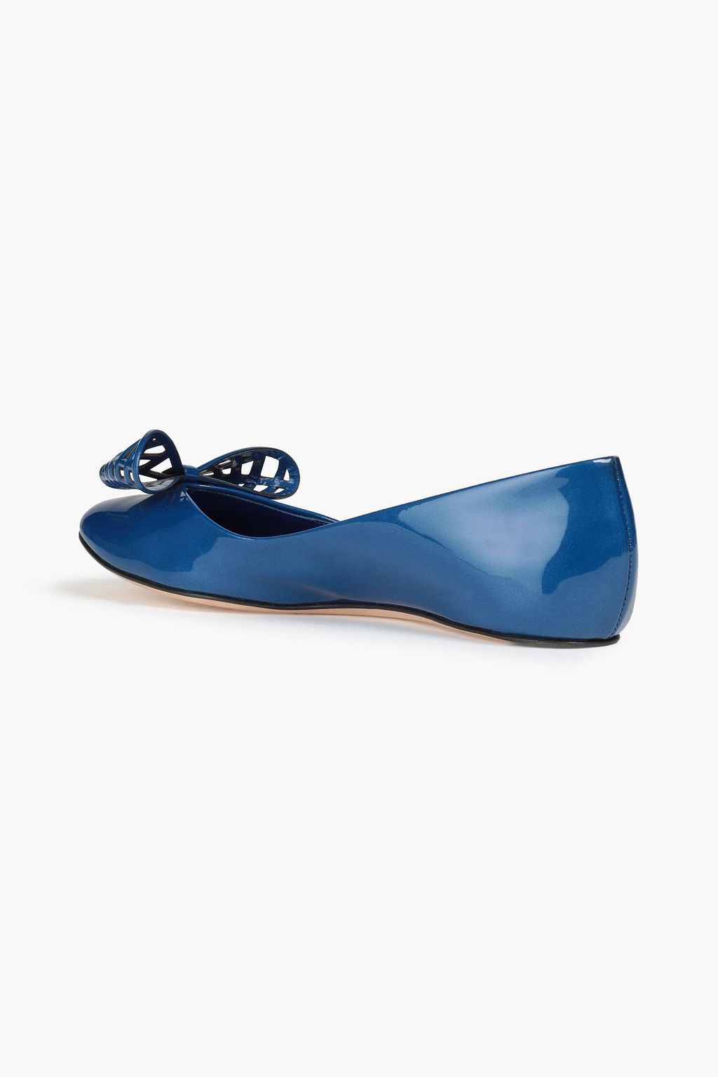CASADEI Bow-embellished patent-leather ballet flats