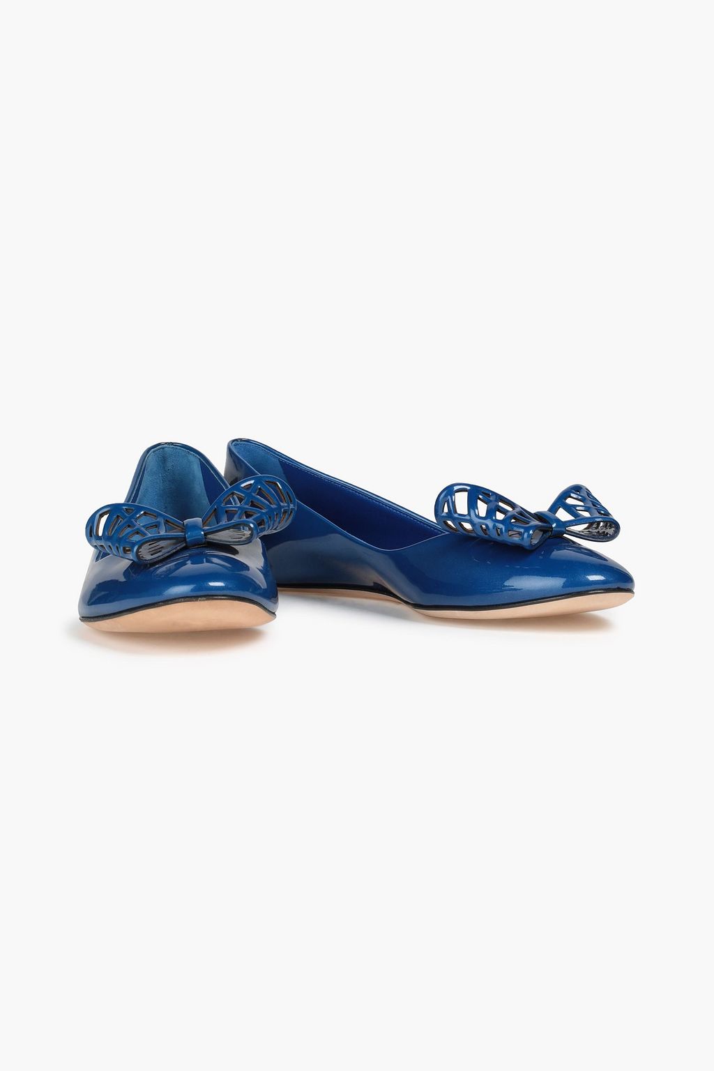 CASADEI Bow-embellished patent-leather ballet flats