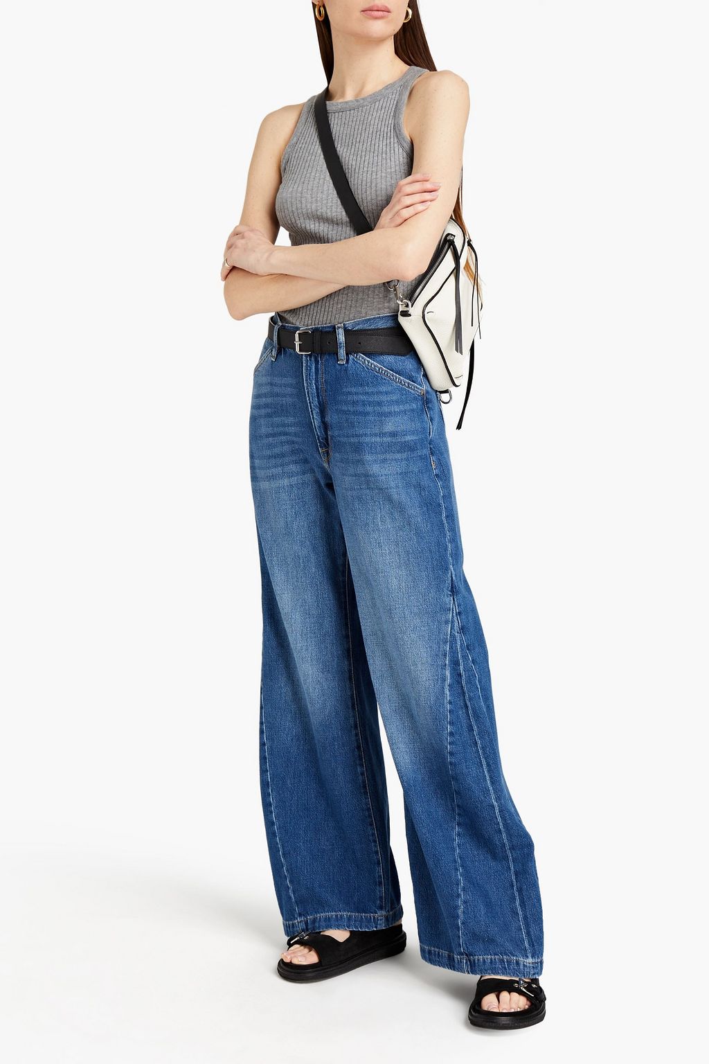 FRAME Le Baggy Palazzo high-rise wide-leg jeans