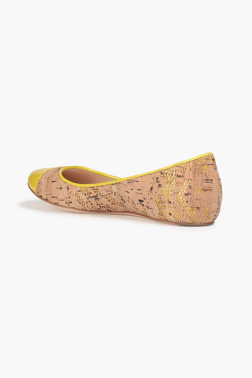 CASADEI Patent leathertrimmed cork ballet flats THE