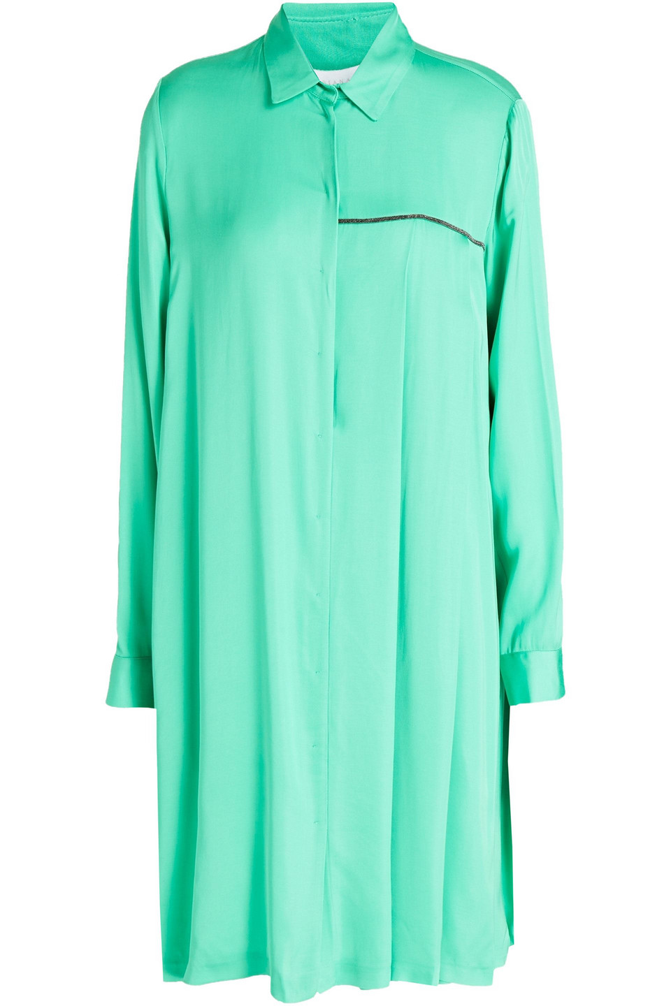 Fabiana Filippi Woman Bead-embellished Satin Shirt Dress Mint Size 42
