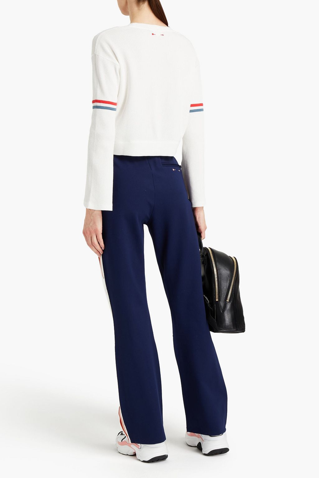 THE UPSIDE Shelly Eden cropped waffle-knit cotton top