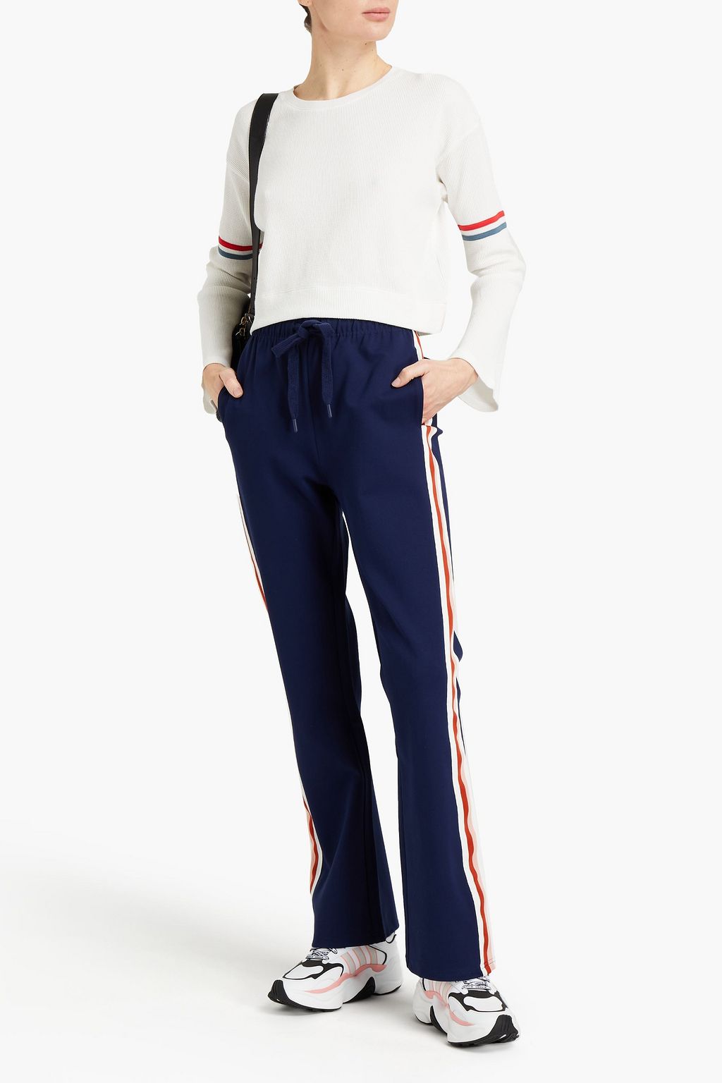 THE UPSIDE Shelly Eden cropped waffle-knit cotton top