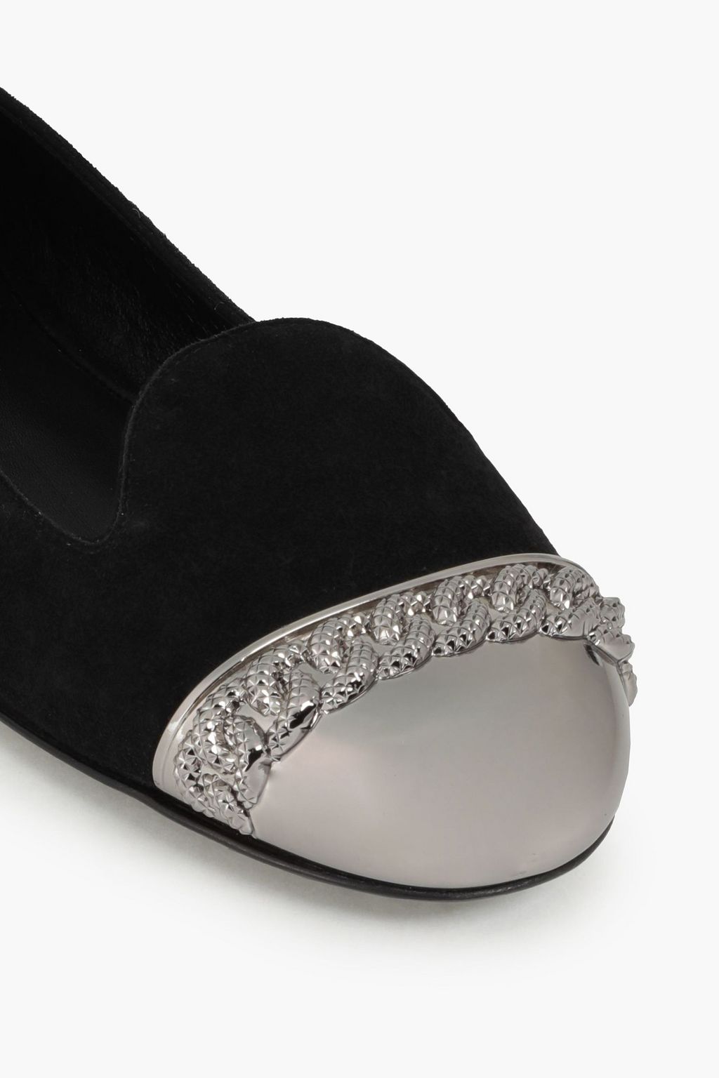 CASADEI Embellished suede slippers