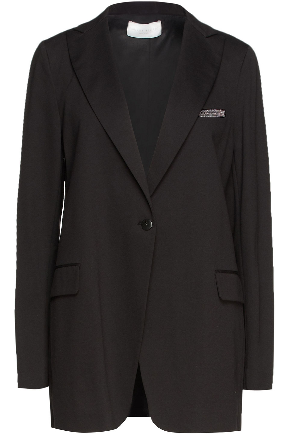 Fabiana Filippi Woman Bead-embellished Cotton-blend Jersey Blazer Black Size 48