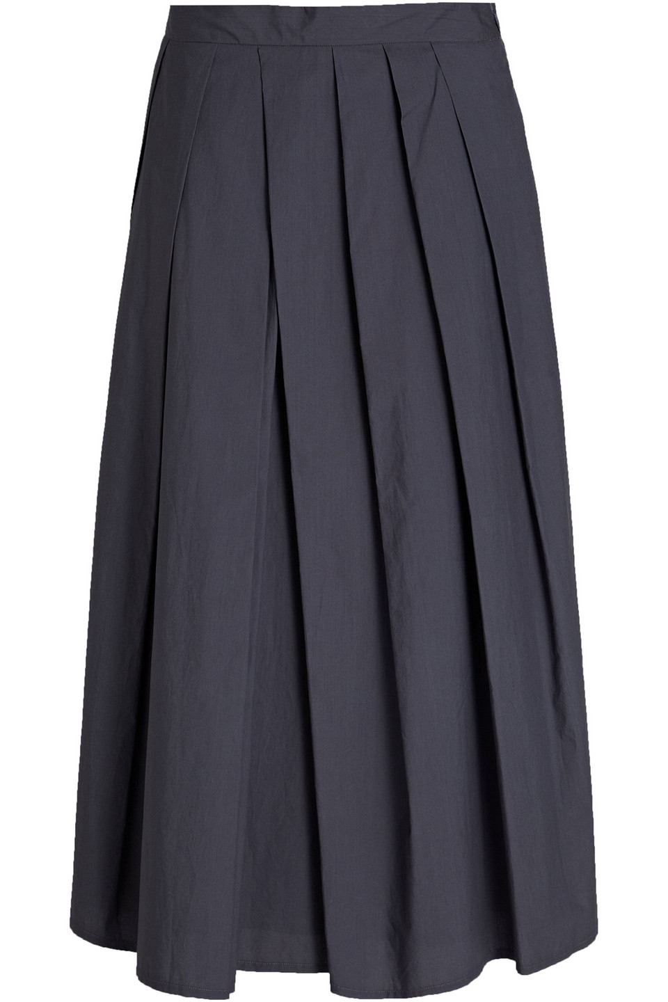 Fabiana Filippi Woman Pleated Cotton-poplin Midi Skirt Dark Gray Size 48
