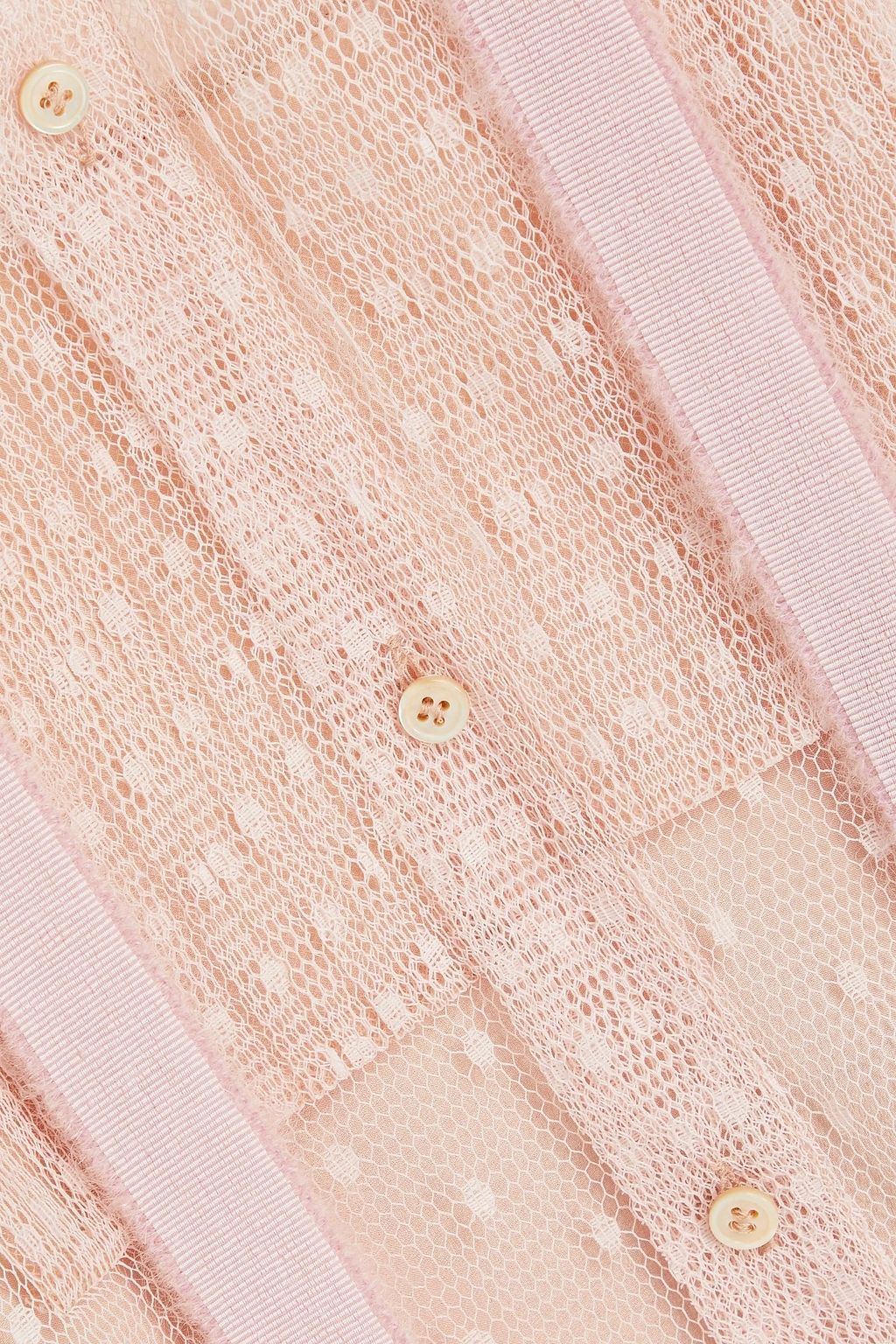 REDVALENTINO Grosgrain-trimmed point d'esprit shirt