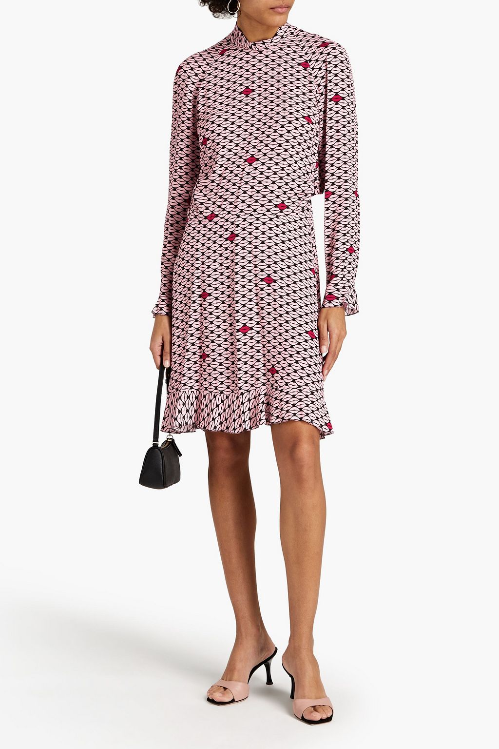 REDVALENTINO Printed crepe dress
