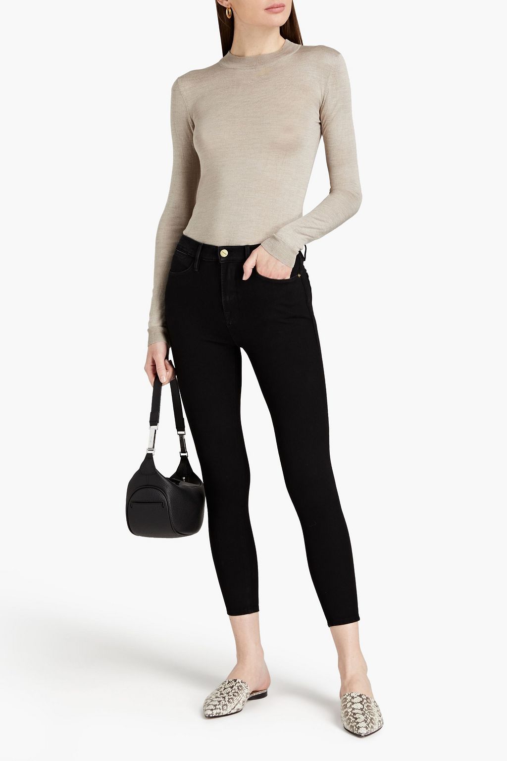 FRAME 24 Hour cropped high-rise skinny jeans