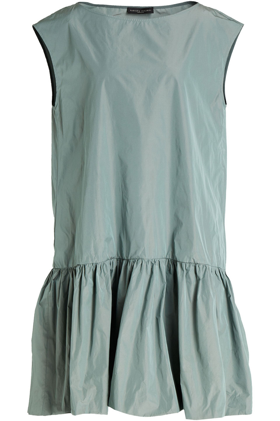 Fabiana Filippi Woman Gathered Taffeta Dress Grey Green Size 46