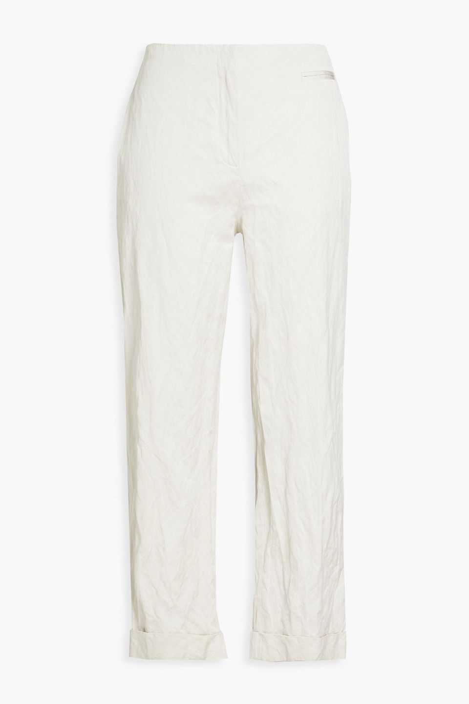 Fabiana Filippi Woman Cropped Crinkled-satin Straight-leg Pants Off-white Size 38