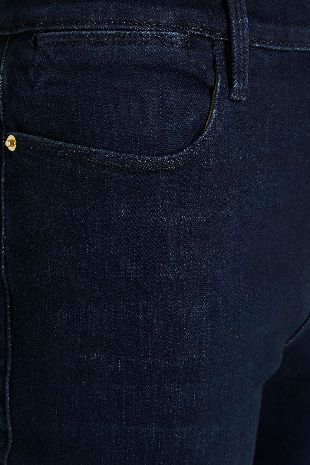 FRAME Le High Straight cropped distressed high-rise straight-leg jeans