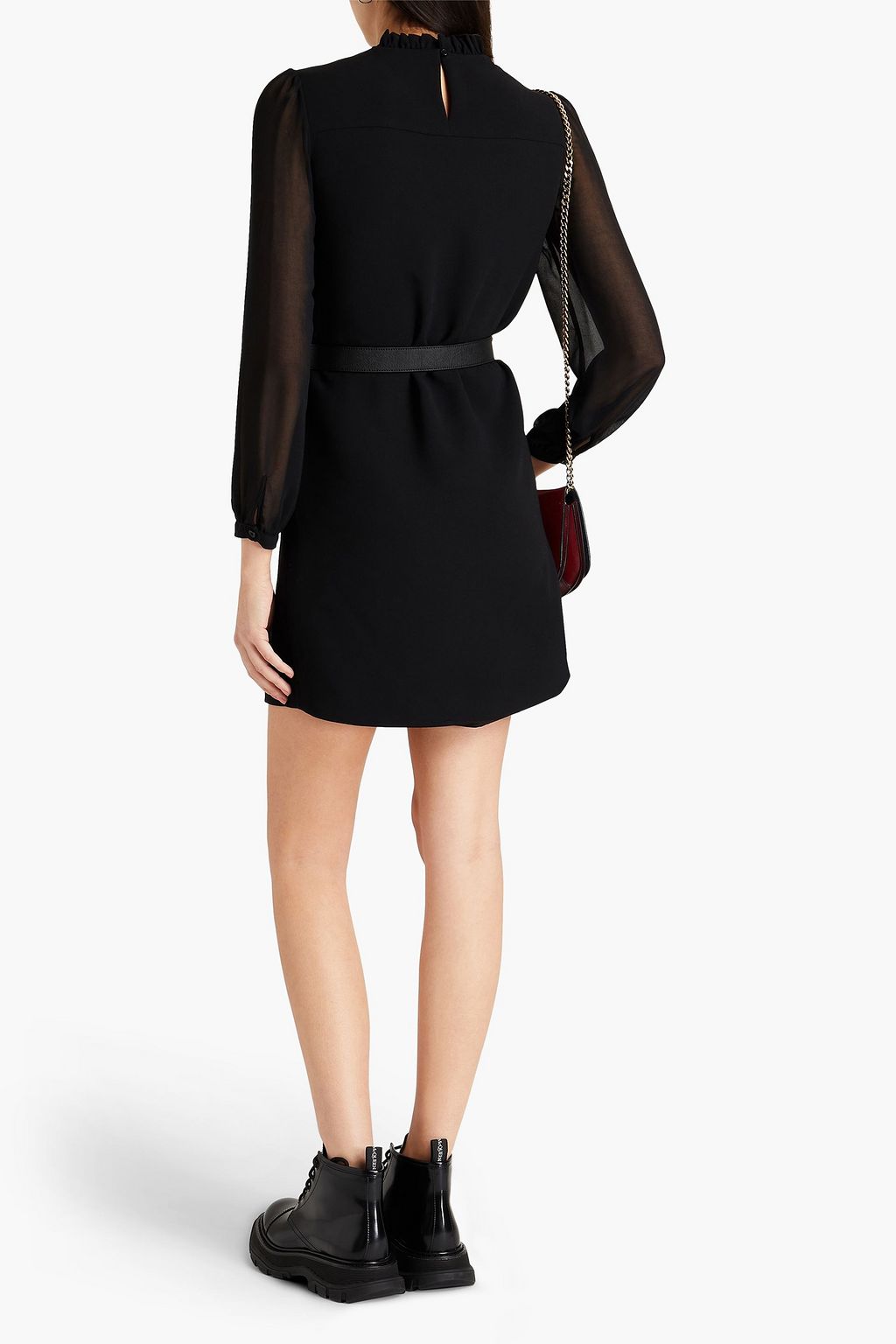 CLAUDIE PIERLOT Roneo chiffon-paneled crepe mini dress