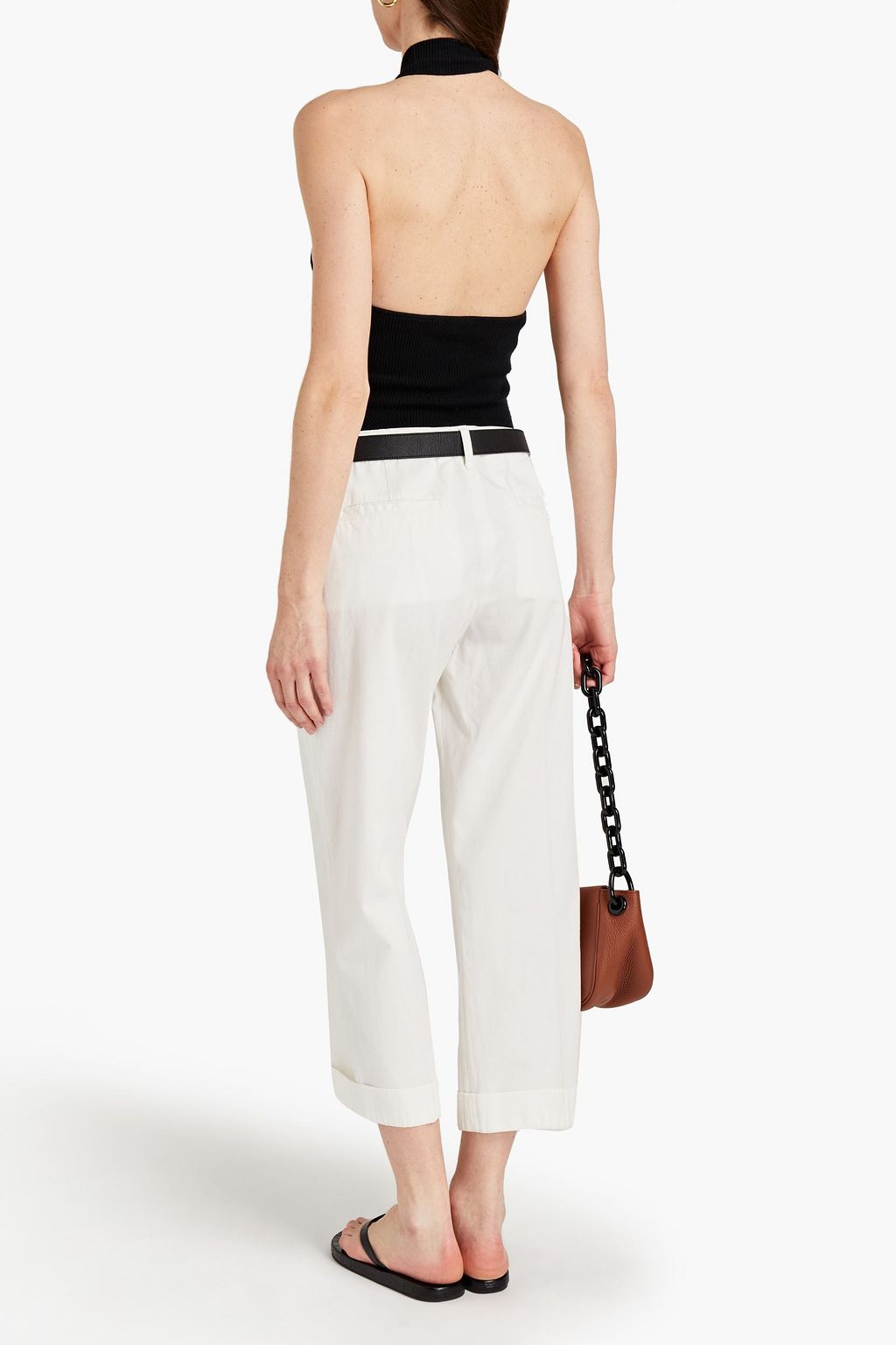 FRAME Le Tomboy cropped cotton-twill straight-leg pants