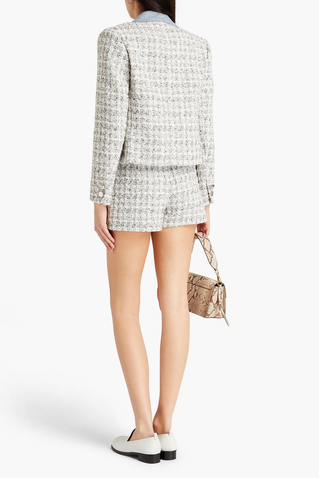 CLAUDIE PIERLOT Verona denim-trimmed tweed jacket