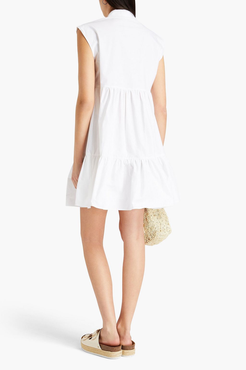 CLAUDIE PIERLOT Ricatibis gathered cotton-poplin mini shirt dress