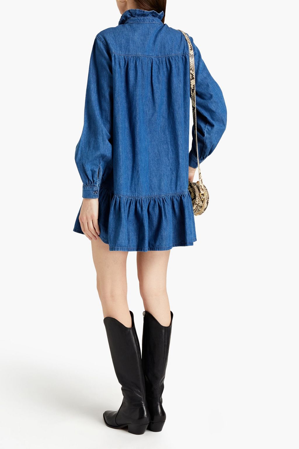 CLAUDIE PIERLOT Rainebis ruffled denim mini dress