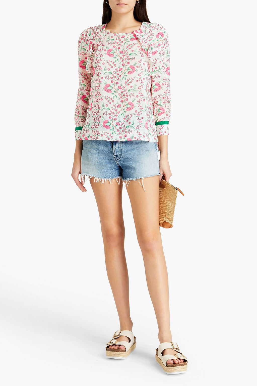 CLAUDIE PIERLOT Brava floral-print silk crepe de chine blouse